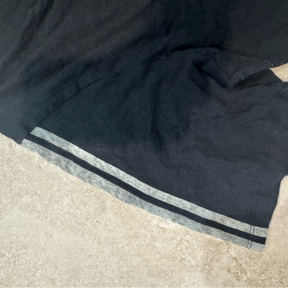 ba&sh Black V-Neck Tee with Gray Stripes - Picture 3 of 5